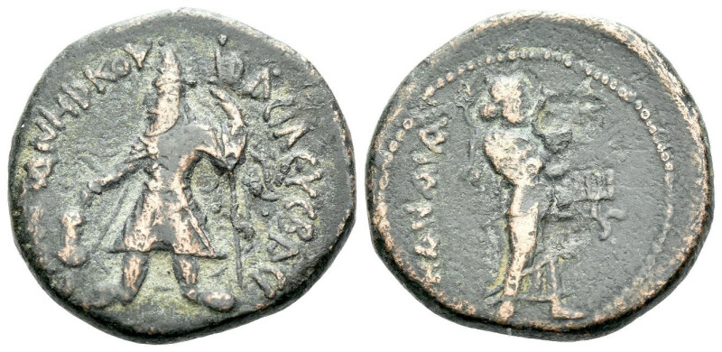 Bactria, Kushan Empire. Kanishka I, circa AD 127-151 Didrachm circa 127-151, Æ 2...