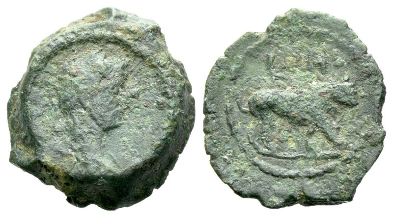 Egypt, Alexandria Hadrian, 117-138 Dichalkon circa 133-134 (year 18), Æ 13.00 mm...