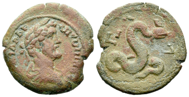 Egypt, Alexandria Antoninus Pius, 138-161 Obol circa 150-151 (year 14), Æ 22.10 ...