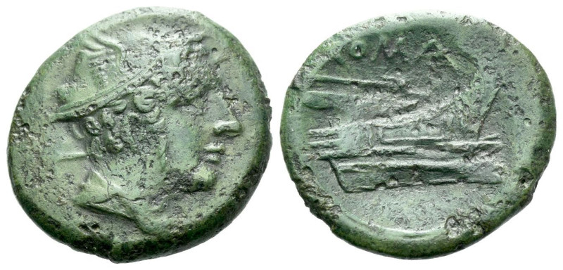 Semuncia circa 217-215, Æ 19.60 mm., 4.96 g.
Head of Mercury r., wearing winged...