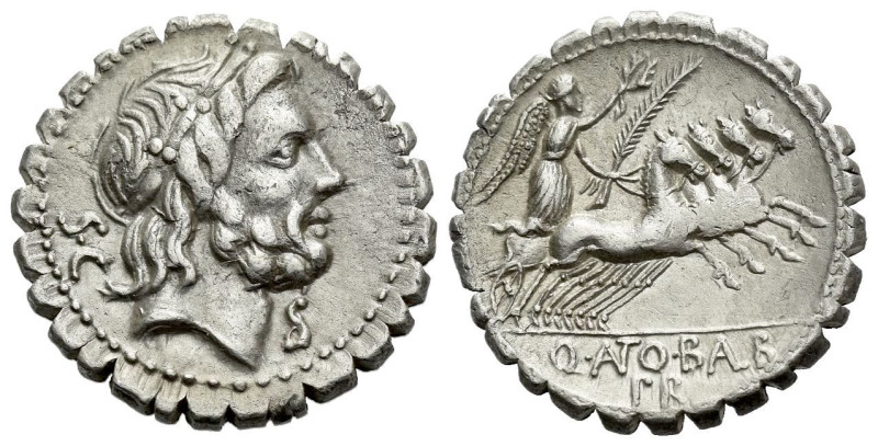 Q. Antonius Balbus. Denarius serratus circa 83-82, AR 18.90 mm., 3.69 g.
Laurea...