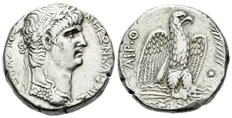 Nero, 54-68 Tetradrachm Antiochia 62-63, AR 23.00 mm., 15.21 g.
Laureate head r...