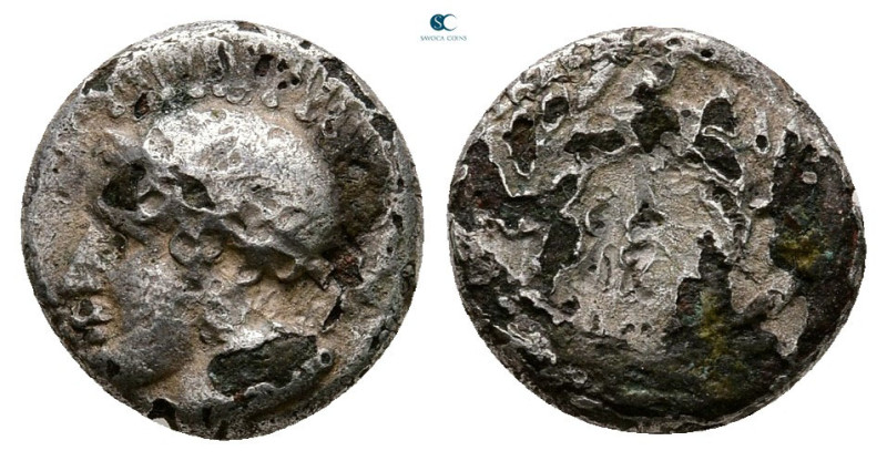 Aiolis. Elaia circa 450-400 BC. 
Fourrée Diobol

10 mm, 1,05 g



Good Fi...