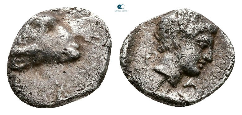 Caria. Kasolaba circa 450-400 BC. 
Hemiobol AR

9 mm, 0,47 g



Very Fine