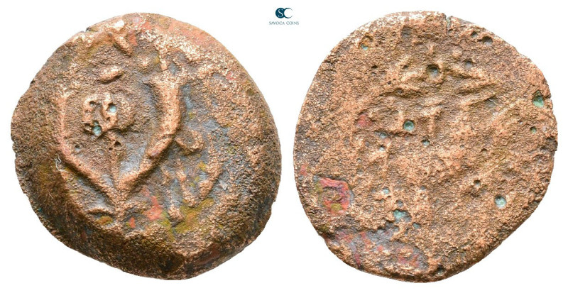 Judaea. Jerusalem. John Hyrcanus I 135-104 BC. 
Prutah Æ

14 mm, 2,11 g


...