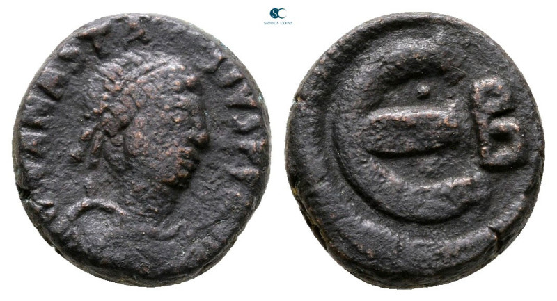 Anastasius I AD 491-518. Constantinople
Pentanummium Æ

12 mm, 2,41 g



...