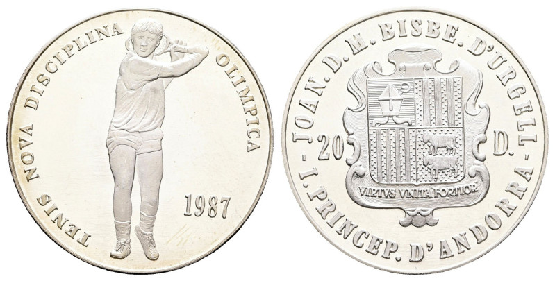 Andorra. AD 1987. Tennis
20 Diners

 mm, 16 g



Proof