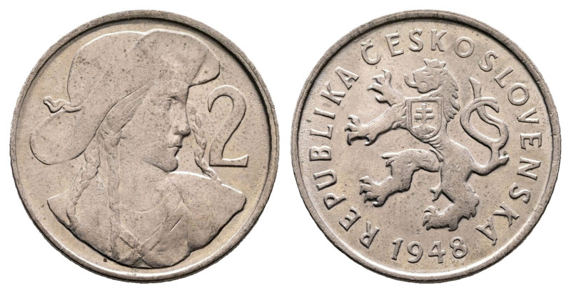 Czechoslovakia. AD 1948. 
2 Korun

 mm, 5,90 g



Uncirculated