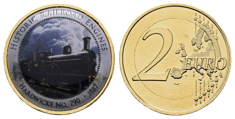 Germany. AD 2002-2024. Historich Railroad Engines
2 Euro with application

 m...