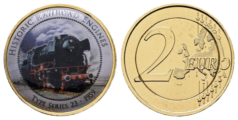 Germany. AD 2002-2024. Historic Railroad Engines
2 Euro with application

 mm...