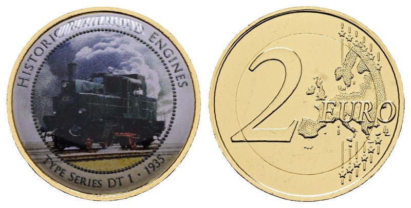 Germany. AD 2002-2024. Historic Railroad Engines
2 Euro with application

 mm...