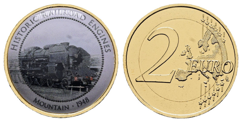 Germany. AD 2002-2024. Historic Railroad Engines
2 Euro with application

 mm...