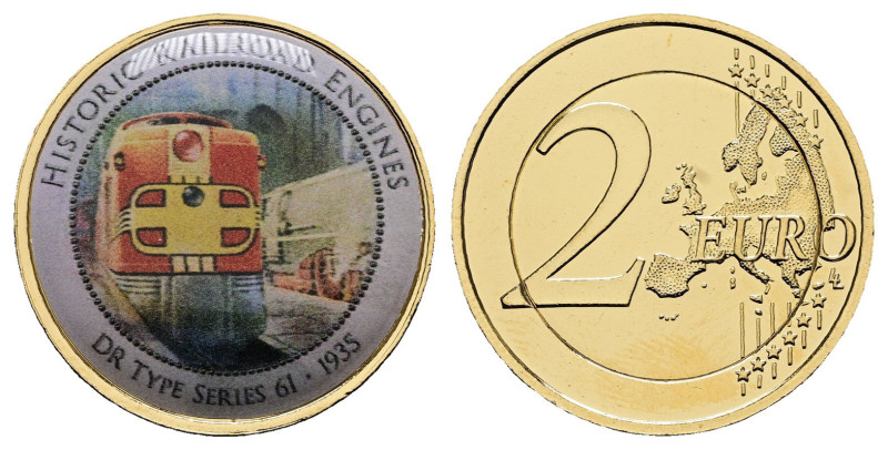 Germany. AD 2002-2024. Historic Railroad Engines
2 Euro with application

 mm...