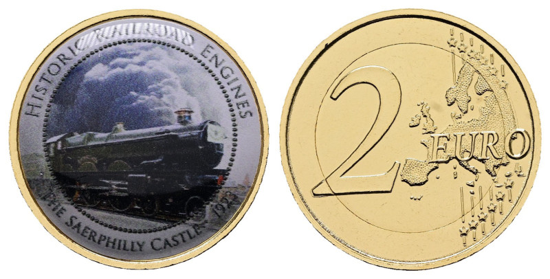 Germany. AD 2002-2024. Historic Railroad Engines
2 Euro with application

 mm...