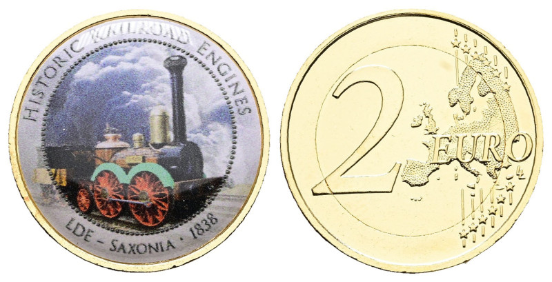 Germany. AD 2002-2024. Historic Railroad Engines
2 Euro with application

 mm...