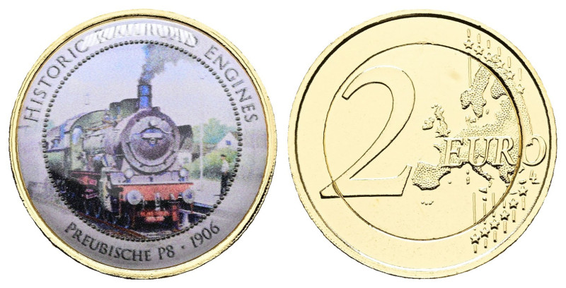 Germany. AD 2002-2024. Historic Railroad Engines
2 Euro with application

 mm...