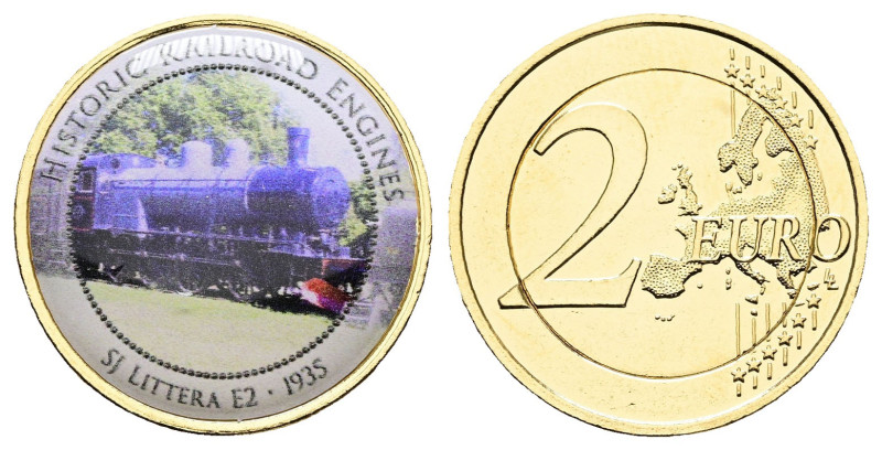 Germany. AD 2002-2024. Historic Railroad Engines
2 Euro with application

 mm...