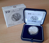 Euro. Repubblica Italiana. 10 Euro 2015. Ag. "70 Anni di Pace in Europa". Peso 22 gr. In Cofanetto Originale. Proof. (2324)