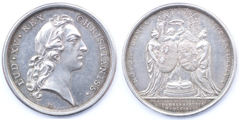 Monete Estere. Francia. Luigi XV. 1715-1774. Medaglia 1745. Per il primo matrimo...