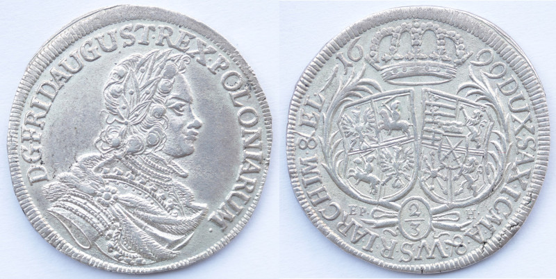 Monete Estere. Polonia. Augusto II. 1697-1733. 2/3 di Tallero 1699 EPH. Zecca di...