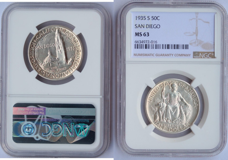 Monete Estere. USA. Mezzo Dollaro 1935 S. San Diego. Ag. In Slab Ngc MS63. (FT15...