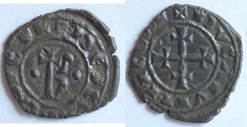 Zecche Italiane. Brindisi. Carlo I d'Angiò. 1266-1282. Denaro con °K+°. Mi. Spha...