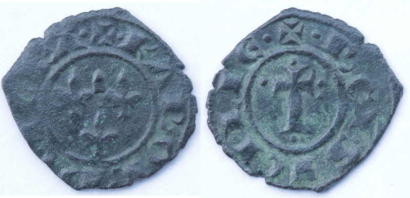 Zecche Italiane. Brindisi. Carlo I d'Angiò. 1266-1282. Denaro 3 gigli e croce la...