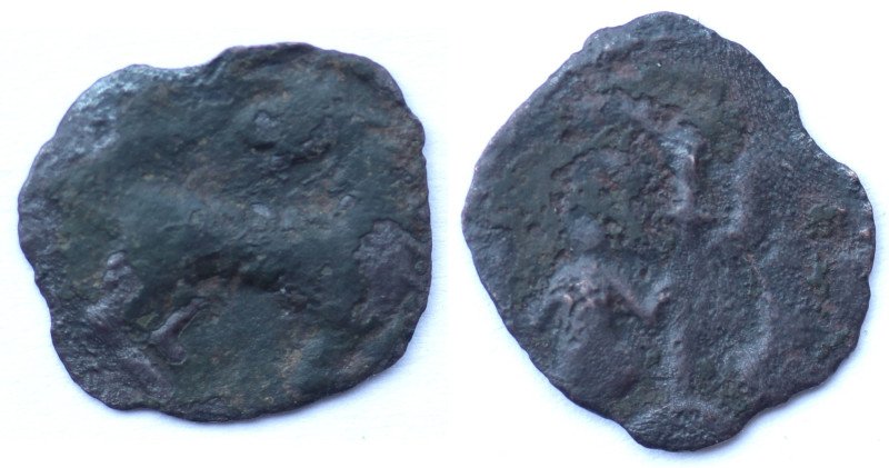 Zecche Italiane. Capua. Roberto II Principe. 1127-1154. Follaro. Ae. CNI Tav XII...