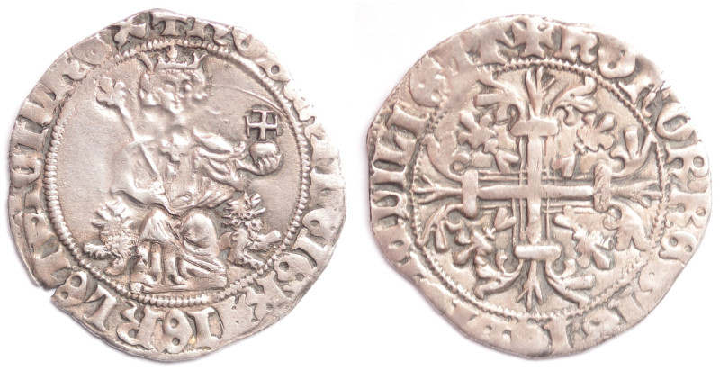 Zecche Italiane. Napoli. Roberto d'Angiò. 1309-1343. Gigliato. Ag. MIR 28. Peso ...