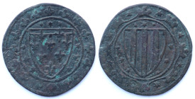 Tessere Mercantili. Napoli. Stemma Angioino - Stemma Aragonese. Peso gr. 3,20. Diametro mm. 25,50. SPL. RRR.