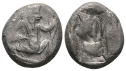 PERSIA, Achaemenid Empire. Time of Artaxerxes II to Darius III, circa 375-330 BC. Siglo (Silver). Sardes. Persian king in kneeling-running stance righ...
