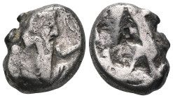 PERSIA, Achaemenid Empire. Time of Artaxerxes II to Darius III, circa 375-330 BC. Siglo (Silver). Sardes. Persian king in kneeling-running stance righ...