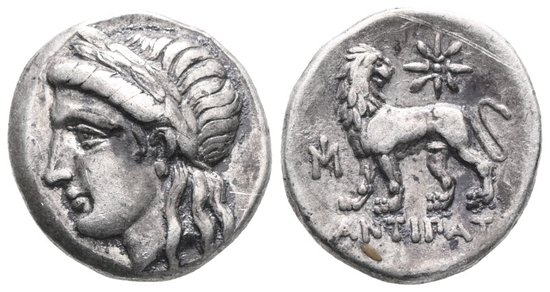 IONIA. Miletos. Circa 340-325 BC. Drachm. Obv : Laureate head of Apollo to left....