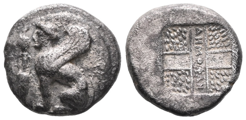 Chios (BC 412-334) Drachm ca 375-350 BC. AR Drachm . Demophanes, magistrate. Spi...