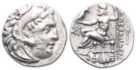 Greek
KINGS OF MACEDON. Alexander III ‘the Great’, 336-323 BC. Drachm (Silver), Abydos, struck under Antigonos I Monophthalmos, circa 310-301. Head of...