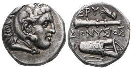Greek Coins
IONIA. Erythrai. Drachm (Circa 325-315 BC). Dionysios, magistrate.
Obv: Head of Herakles left, wearing lion skin.
Rev: EPY / ΔIONYΣIOΣ.
Cl...