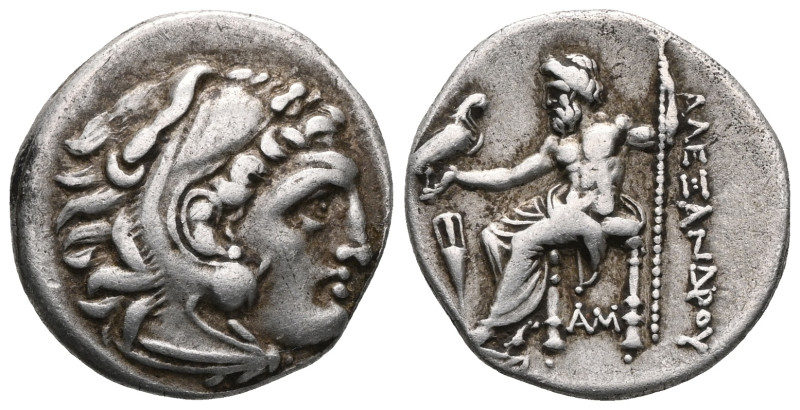 Kings of Maceodn, Alexander III ‘the Great’ (336-323 BC) AR Drachm (Silver) Lamp...