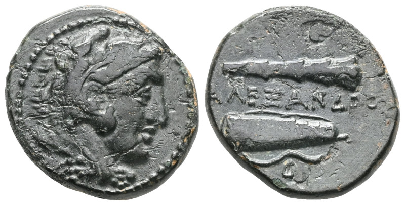 Greek Kings of Macedon, Alexander III the Great (336-323 BC) AE quarter unit (Br...