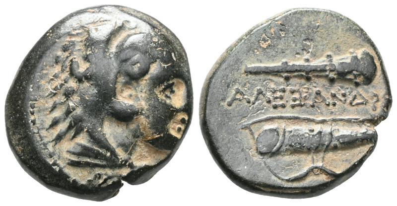 Greek Kings of Macedon, Alexander III the Great (336-323 BC) AE quarter unit (Br...