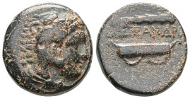 Greek
 Kings of Macedon, Alexander III the Great (336-323 BC) AE quarter unit (Bronze) Lifetime issue of Western Asia Minor Macedonian Bronzes.
Obv: H...