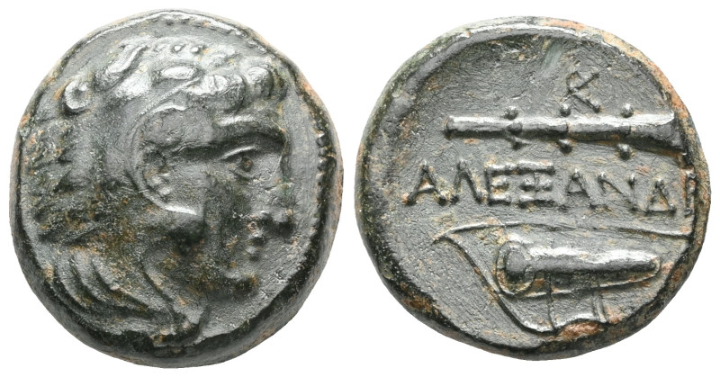 Greek Kings of Macedon, Alexander III the Great (336-323 BC) AE quarter unit (Br...