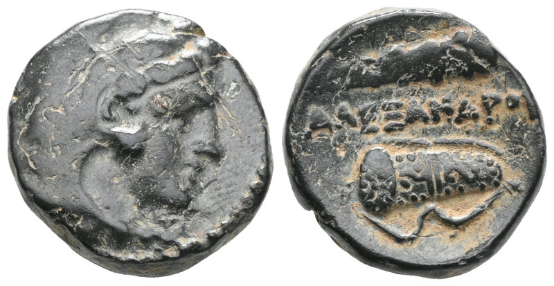 Greek Kings of Macedon, Alexander III the Great (336-323 BC) AE quarter unit (Br...