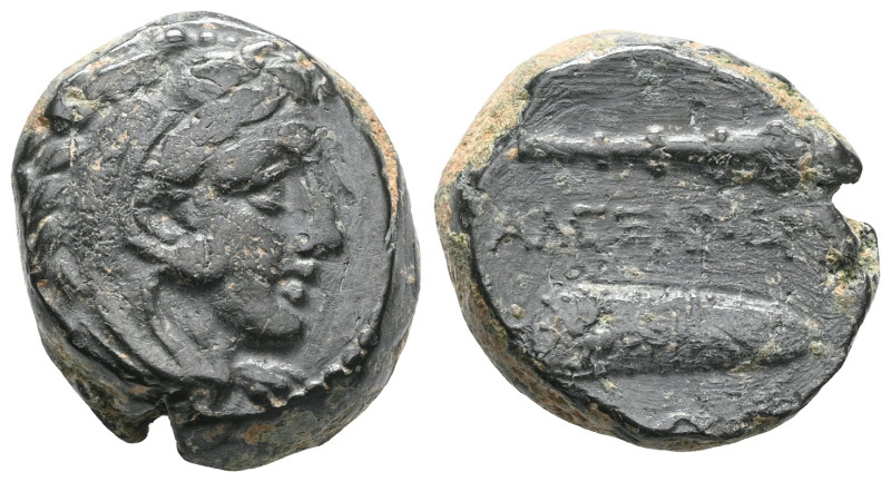 Greek Kings of Macedon, Alexander III the Great (336-323 BC) AE quarter unit (Br...