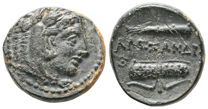 Greek Kings of Macedon, Alexander III the Great (336-323 BC) AE quarter unit (Br...
