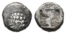 Greek Obols
IONIA. Phokaia. Circa 521-478 BC.AR Diobol. Head of a nymph to left, wearing a sakkos adorned with a central band and circular earring / Q...