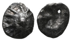 Ionia, Erythrai AR Hemiobol. Circa 480-450 BC. Rosette with central pellet / Sunken eight-rayed star. Helios . Very Fine