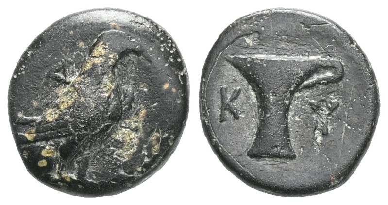 Greek Coins Aiolis. Kyme.Bronze AE. Very Fine
 Weight:1,3 gr Diameter:11,2 mm