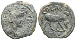 Greek
Troas. Alexandria. (250-270 AD) Semi-Autonomous Bronze Æ. Obv: COL TROA. turreted bust of Alexandria Troas right. Rev: COL AVG TRO. horse grazin...