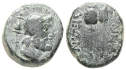 Greek PHRYGIA. Synnada. Circa 133-1st century BC
Laureate head of Zeus right.behind, scepter.
Rev: ΣYNNAΔΕΩN / Poppy and grain ear