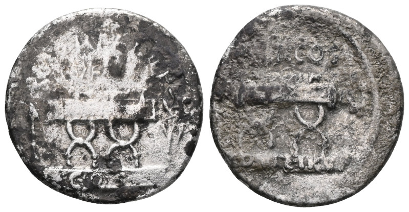 Q. Pompeius Rufus, Pompeia, Denarius, Rome, 54 BC (RRC), 57 BC (BMCRR), AR, Curu...